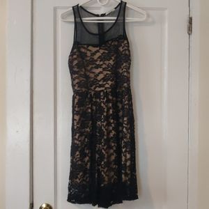 Black/Nude Lace Cocktail Dress